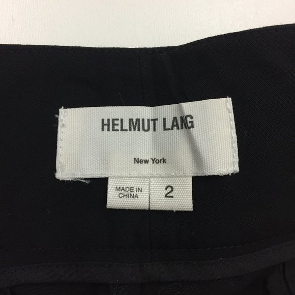 HELMUT LANG Black Button Waistband High Rise Cuffed Hem Shorts - Picture 2 of 10